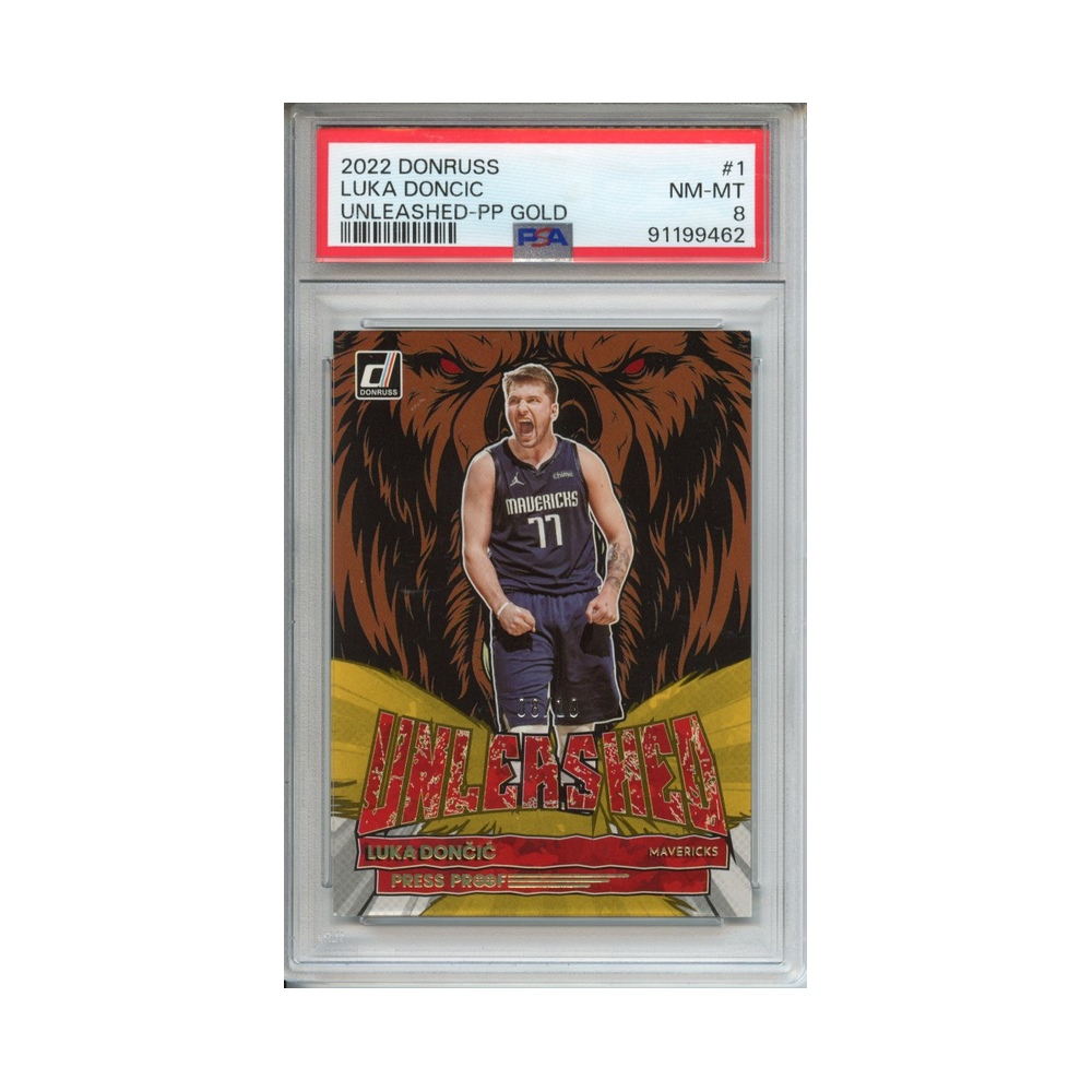 Luka-Doncic-Unleashed-PP-Gold-2022-Donruss-PSA-8-Vorderseite