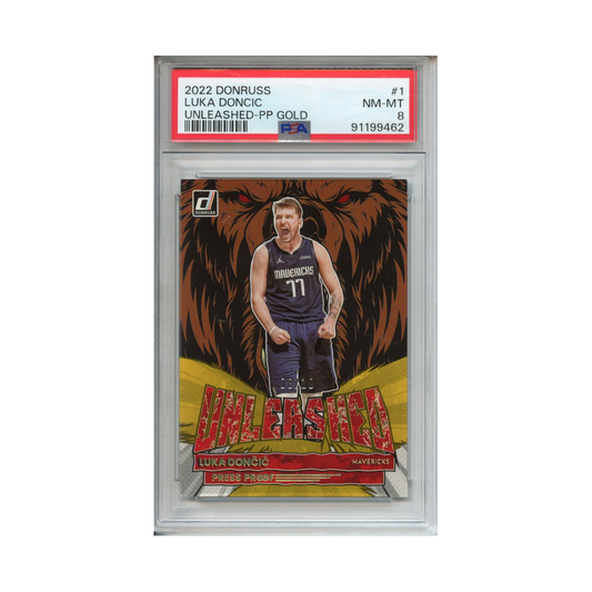 Luka-Doncic-Unleashed-PP-Gold-2022-Donruss-PSA-8-Vorderseite
