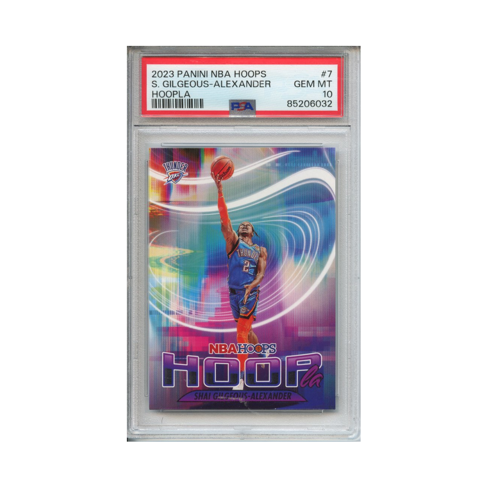 Shai-Gilgeous-Alexander-Hoopla-2023-Panini-NBA-Hoops-PSA-10-Vorderseite