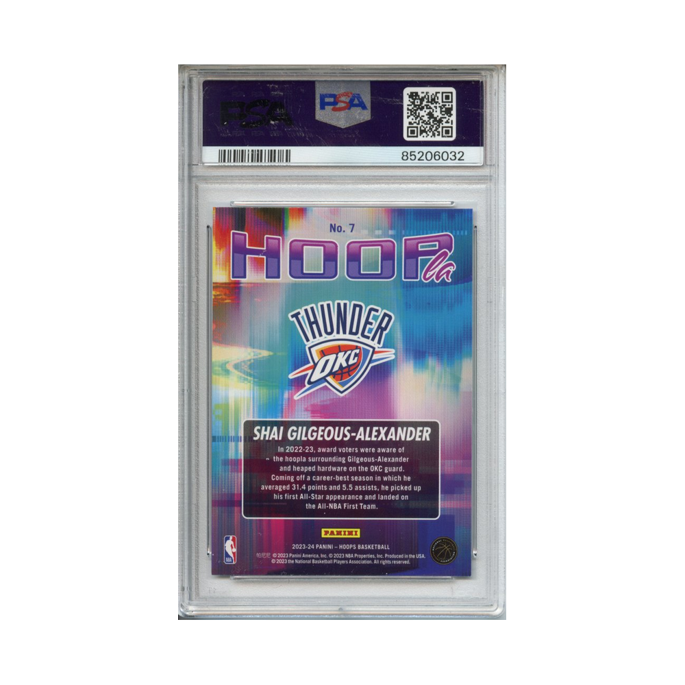 Shai-Gilgeous-Alexander-Hoopla-2023-Panini-NBA-Hoops-PSA-10-Rückseite