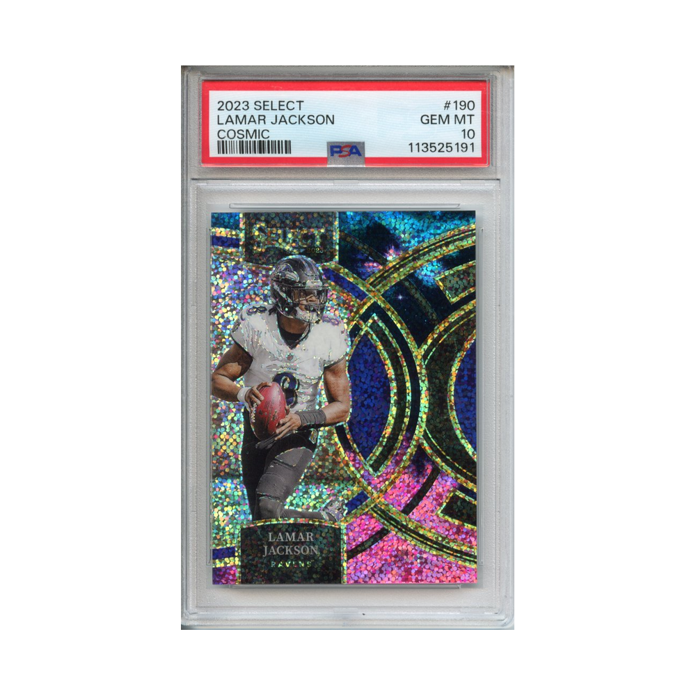 Lamar-Jackson-Cosmic-2023-Select-PSA-10-Vorderseite