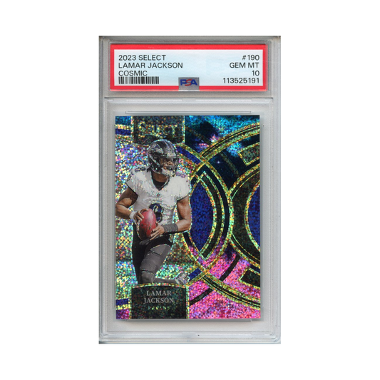 Lamar-Jackson-Cosmic-2023-Select-PSA-10-Vorderseite