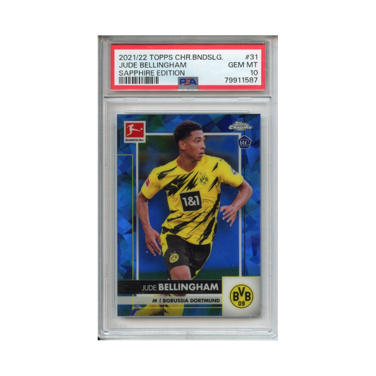 Jude-Bellingham-Sapphire-Edition-2021/22-Topps-Chrome-Bundesliga-PSA-10-Vorderseite