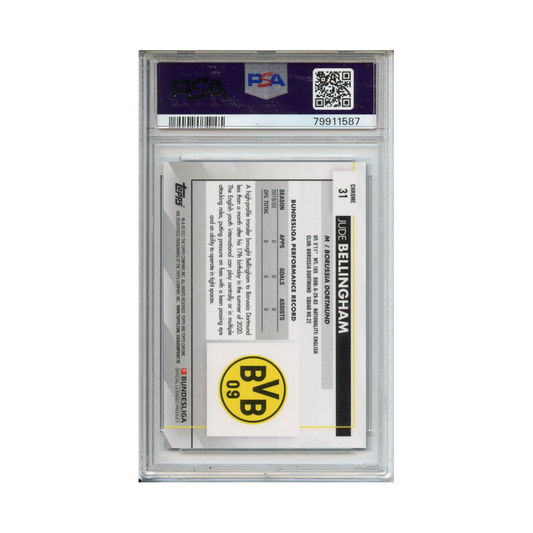 Jude-Bellingham-Sapphire-Edition-2021/22-Topps-Chrome-Bundesliga-PSA-10-Rückseite