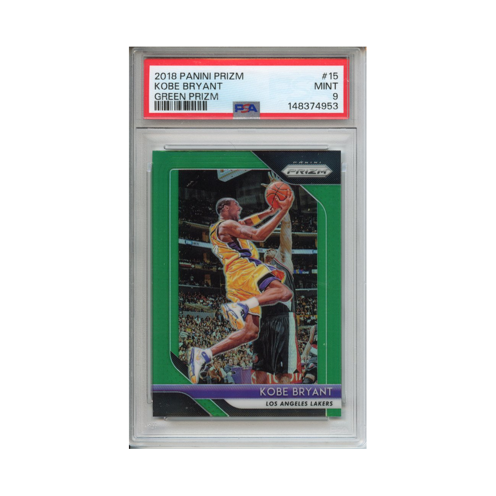 Kobe-Bryant-Green-Prizm-2018-Panini-Prizm-PSA-9-Vorderseite