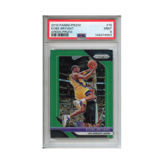 Kobe-Bryant-Green-Prizm-2018-Panini-Prizm-PSA-9-Vorderseite