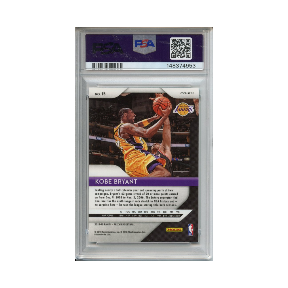 Kobe-Bryant-Green-Prizm-2018-Panini-Prizm-PSA-9-Rückseite