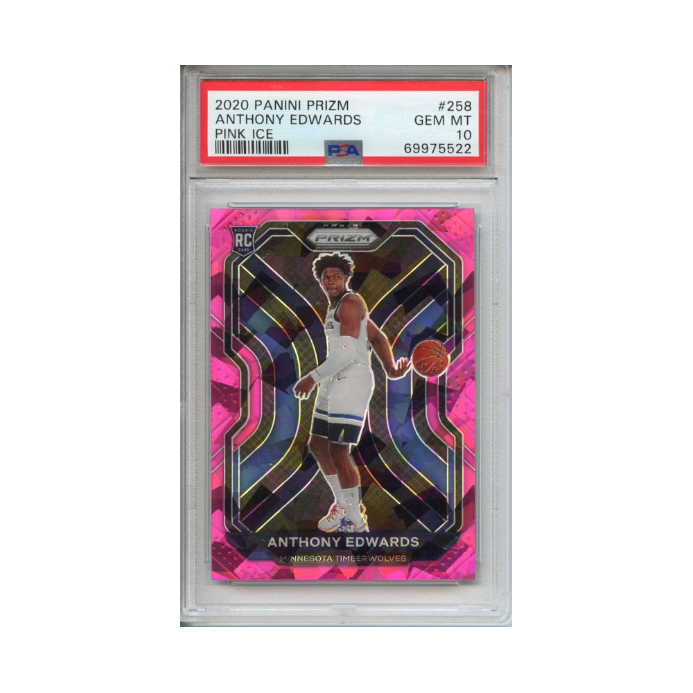 Anthony-Edwards-Pink-Ice-2020-Panini-Prizm-PSA-10-Vorderseite