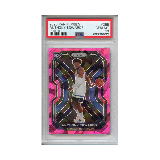 Anthony-Edwards-Pink-Ice-2020-Panini-Prizm-PSA-10-Vorderseite