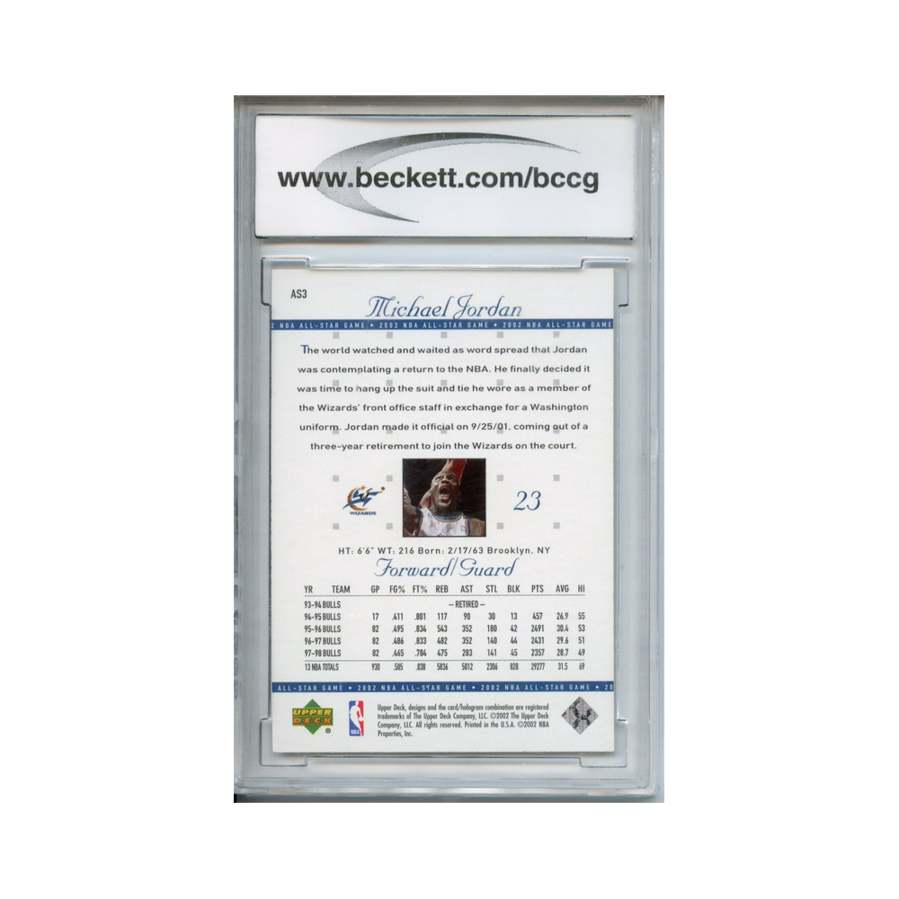 Michael-Jordan-All-Star-Game-2002-Upper-Deck-#1-BCCG-9-Rückseite