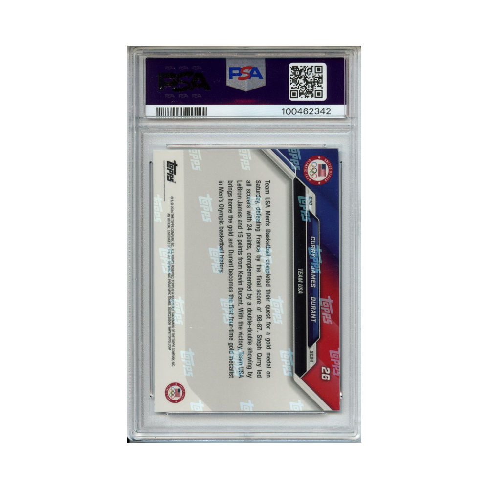 Curry/James/Durant-Variation-Blue-2024-Topps-Now-Olympics-#1-PSA-10-Rückseite