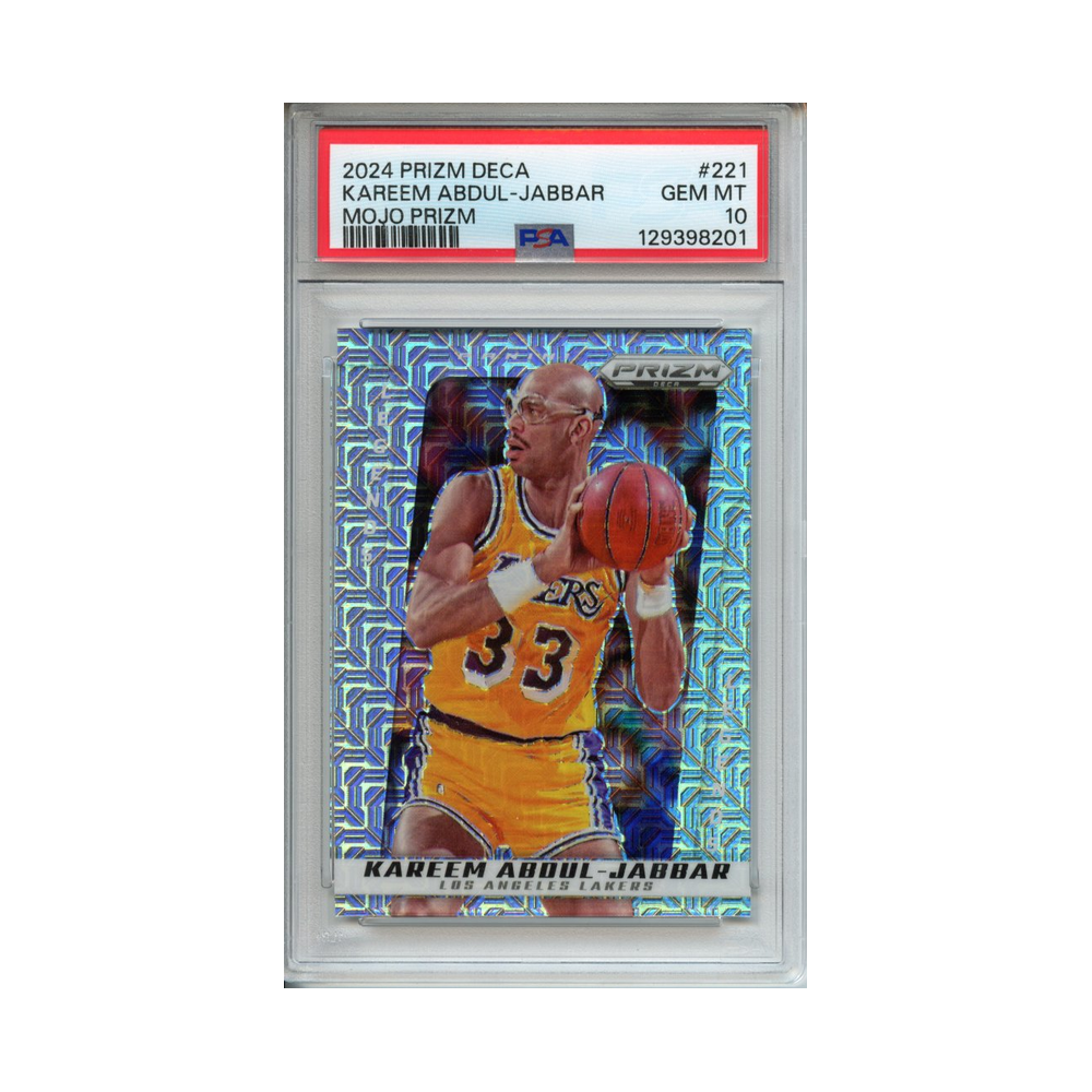 Kareem-Abdul-Jabbar-Mojo-Prizm-2024-Prizm-Deca-PSA-10-Vorderseite