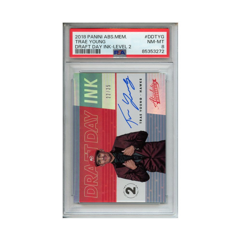 Trae-Young-Draft-Day-Ink-Level-2-2018-Panini-Absolute-Memorabilia-PSA-8-Vorderseite