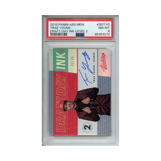 Trae-Young-Draft-Day-Ink-Level-2-2018-Panini-Absolute-Memorabilia-PSA-8-Vorderseite