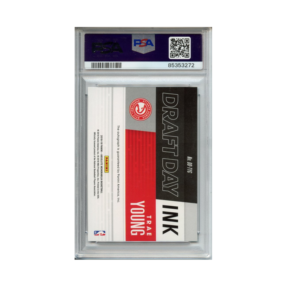 Trae-Young-Draft-Day-Ink-Level-2-2018-Panini-Absolute-Memorabilia-PSA-8-Rückseite