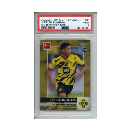 Jude-Bellingham-Gold-Refractor-2020/21-Topps-Chrome-Bundesliga-PSA-9-Vorderseite