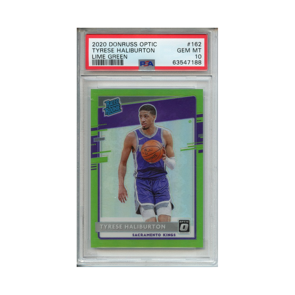 Tyrese-Haliburton-Lime-Green-2020-Donruss-Optic-PSA-10-Vorderseite