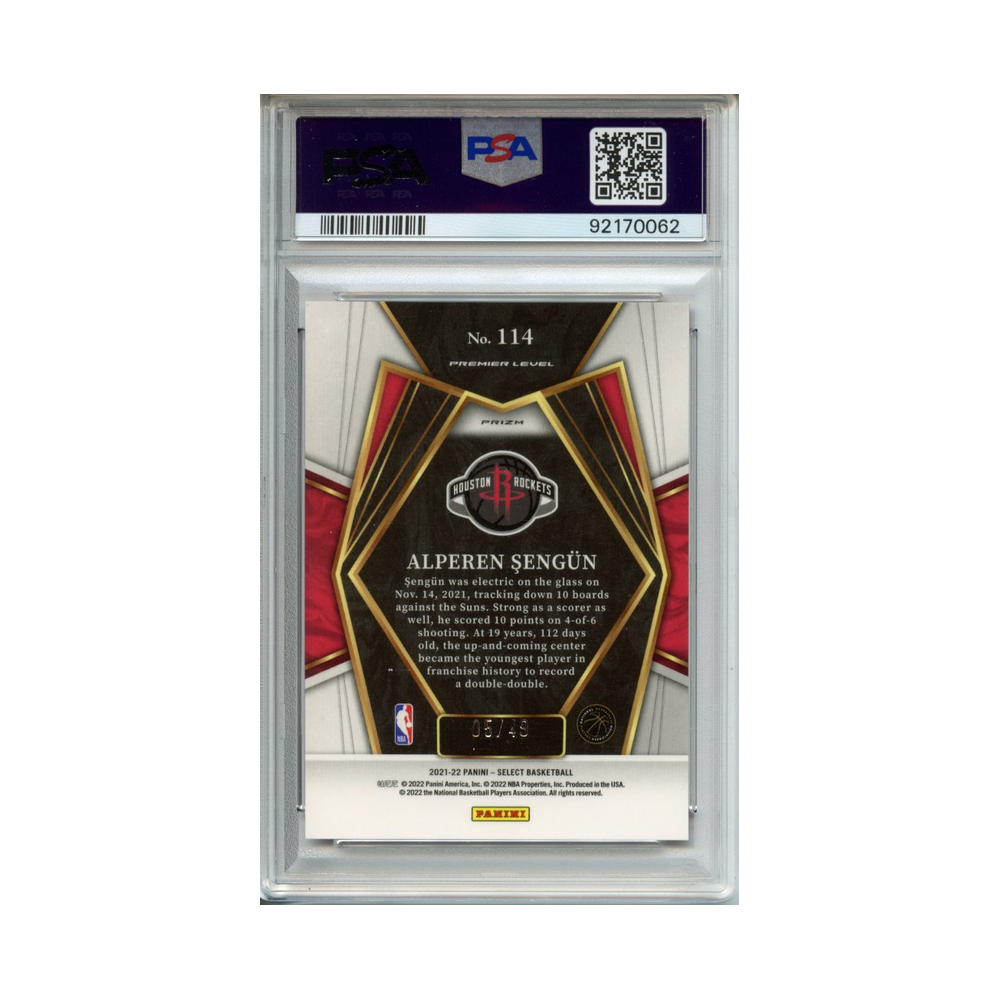 Alperen-Sengun-Red-Disco-Prizm-2021-Select-PSA-10-Rückseite