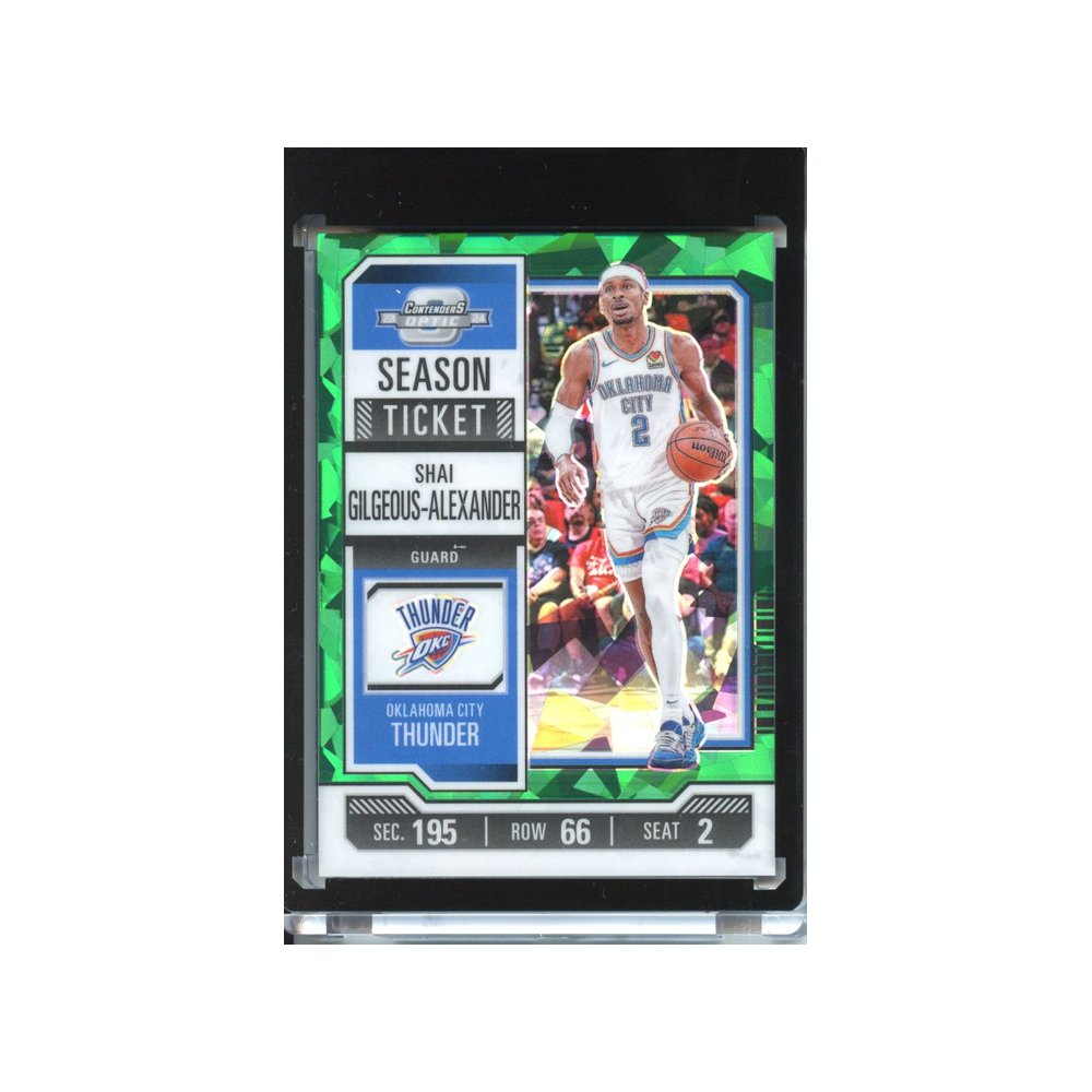 Shai-Gilgeous-Alexander-Green-Cracked-Ice-Season-Ticket-/5-2023-Contenders-Optic-Vorderseite