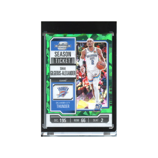 Shai-Gilgeous-Alexander-Green-Cracked-Ice-Season-Ticket-/5-2023-Contenders-Optic-Vorderseite