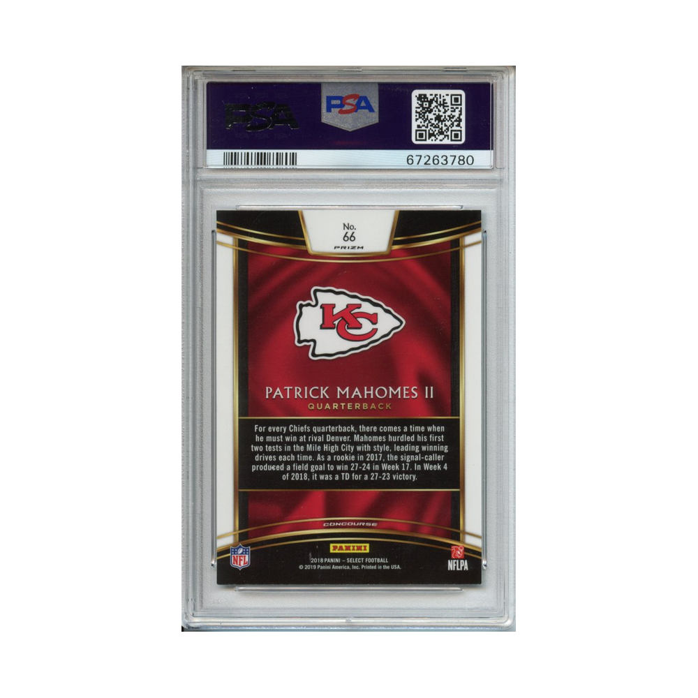 Patrick-Mahomes-II-Silver-Prizm-2018-Panini-Select-PSA-9-Rückseite