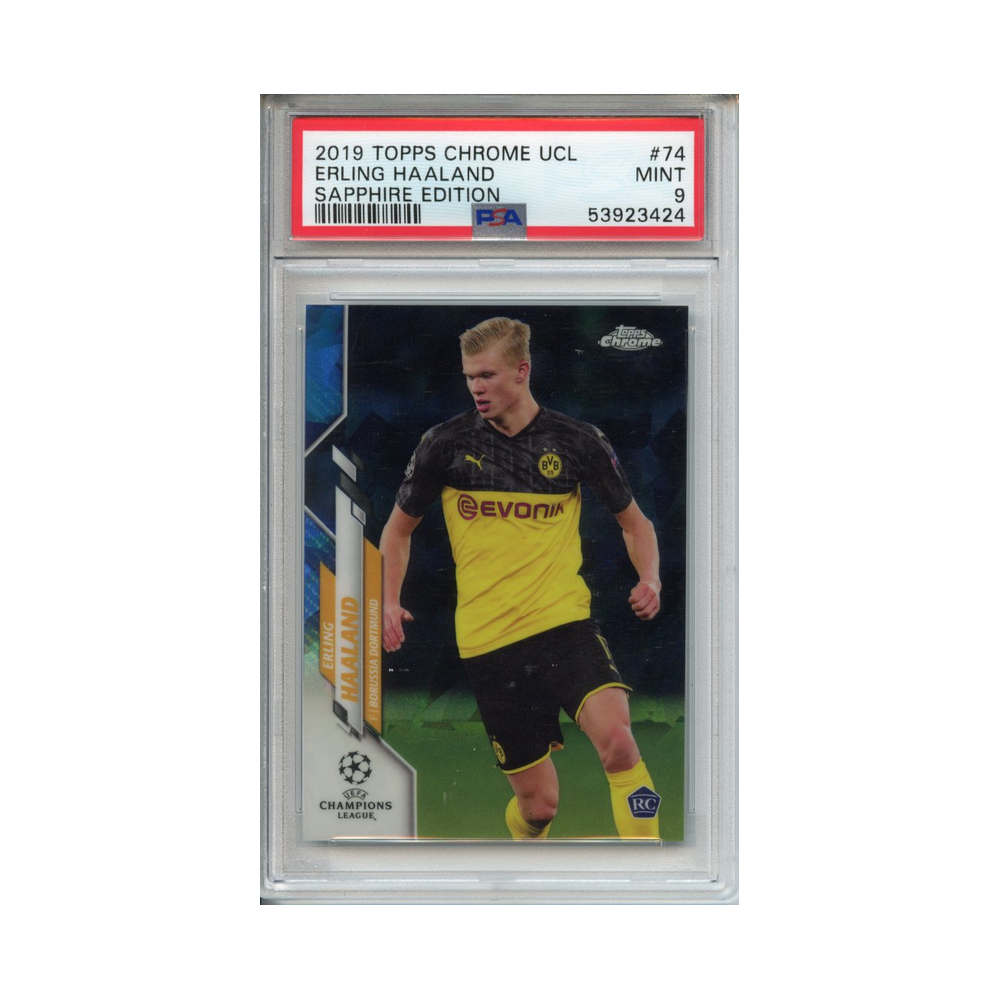 Erling-Haaland-Sapphire-Edition-2019-Topps-Chrome-UCL-PSA-9-Vorderseite