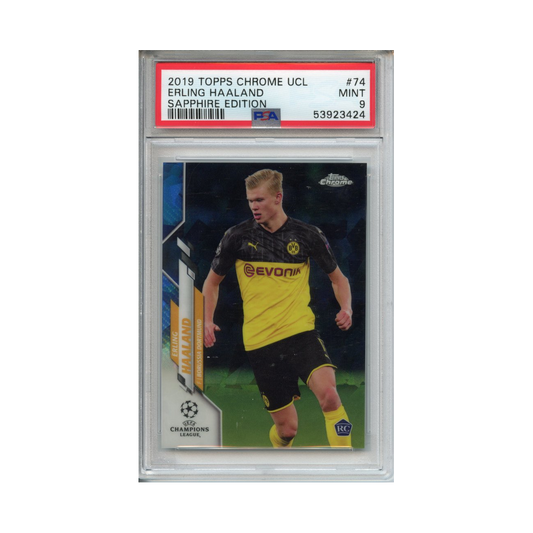 Erling-Haaland-Sapphire-Edition-2019-Topps-Chrome-UCL-PSA-9-Vorderseite