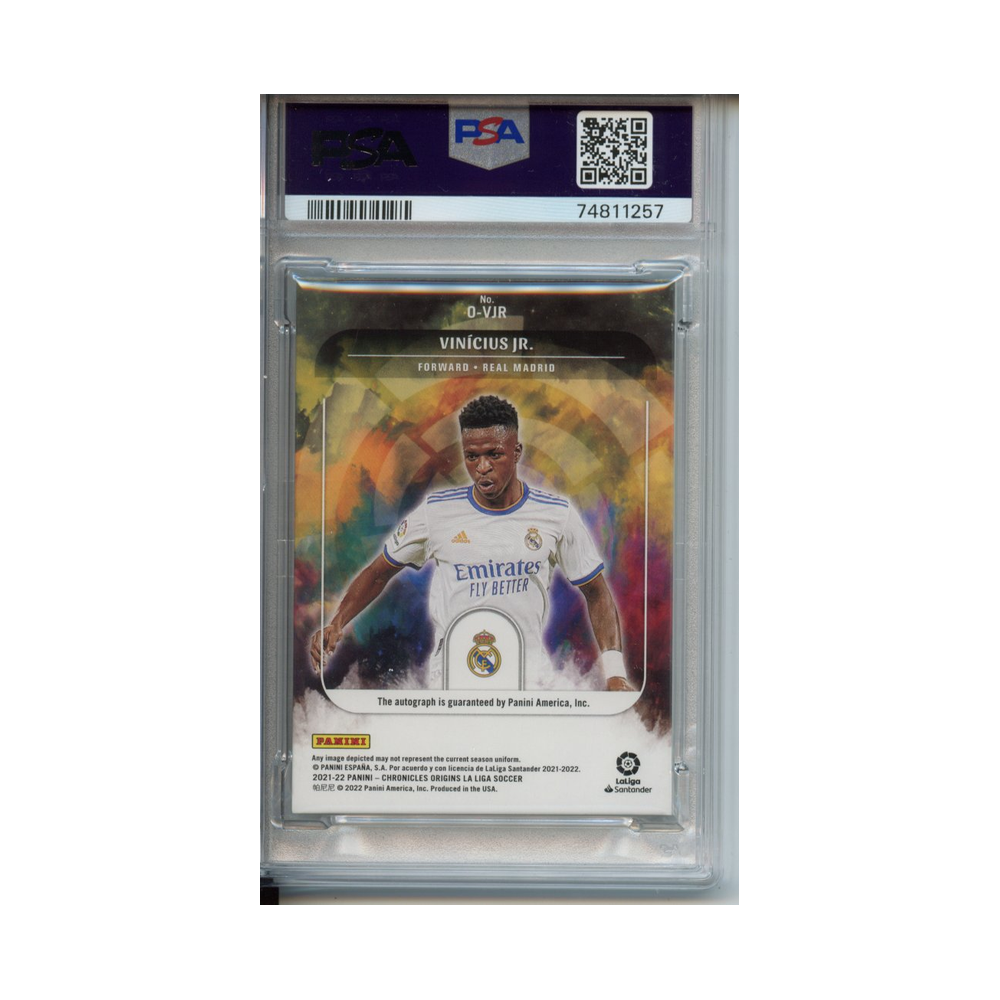 Vinicius-Jr.-Origins-Autograph-La-Liga-Gold-2021-22-Chronicles-PSA-7/-Auto-10-Rückseite
