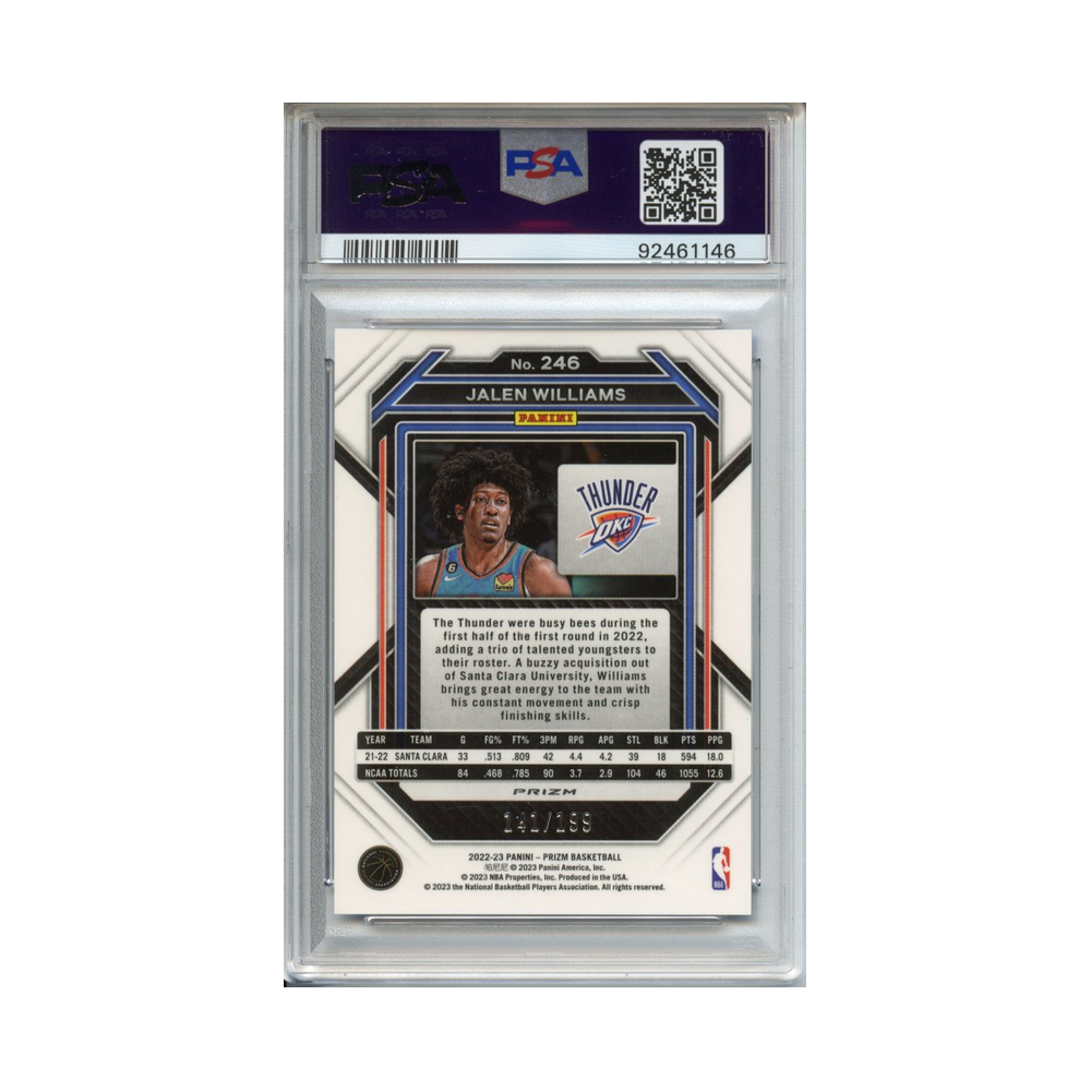 Jalen-Williams-Blue-Prizm-2022-Prizm-PSA-10-Rückseite