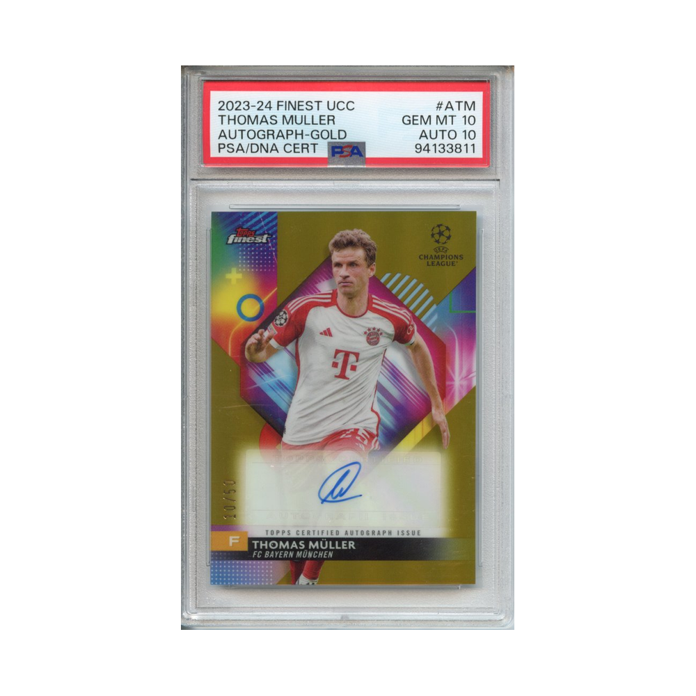 Thomas-Müller-Autograph-Gold-2023-24-Finest-UCC-PSA-10/Auto-10-Vorderseite