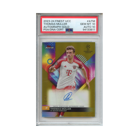 Thomas-Müller-Autograph-Gold-2023-24-Finest-UCC-PSA-10/Auto-10-Vorderseite