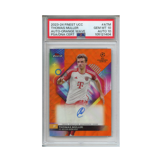 Thomas-Müller-Auto-Orange-Wave-2023-24-Finest-UCC-PSA-10/Auto-10-Vorderseite