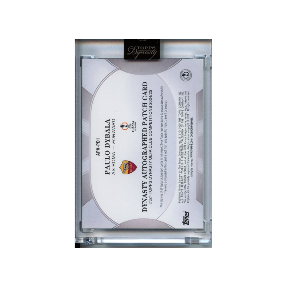 Paulo-Dybala-Patch-Auto-/10-2024-Topps-Dynasty-Rückseite