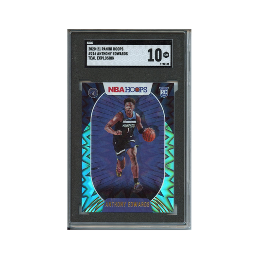 Anthony-Edwards-Teal-Explosion-2020-21-Panini-Hoops-SGC-10-Vorderseite
