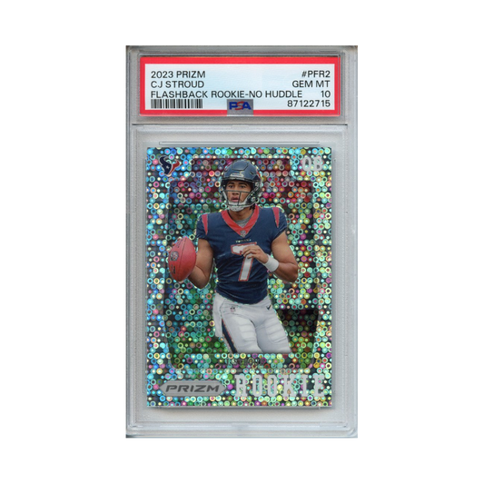 CJ-Stroud-Flashback-Rookie-No-Huddle-2023-Prizm-PSA-10-Vorderseite