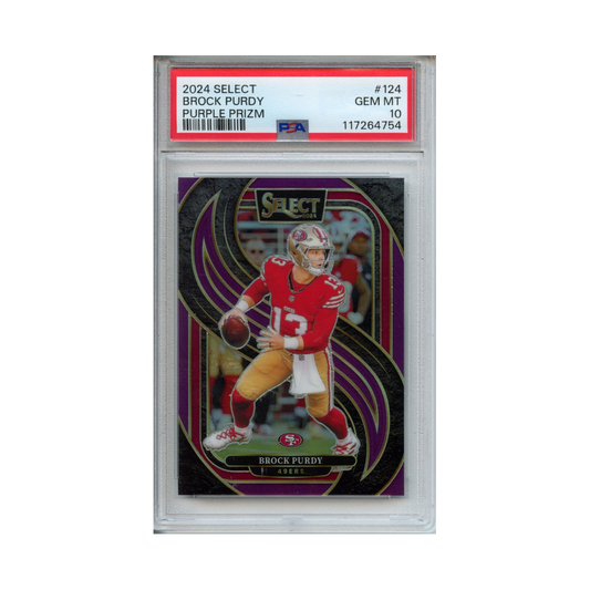 Brock-Purdy-Purple-Prizm-2024-Select-PSA-10-Vorderseite
