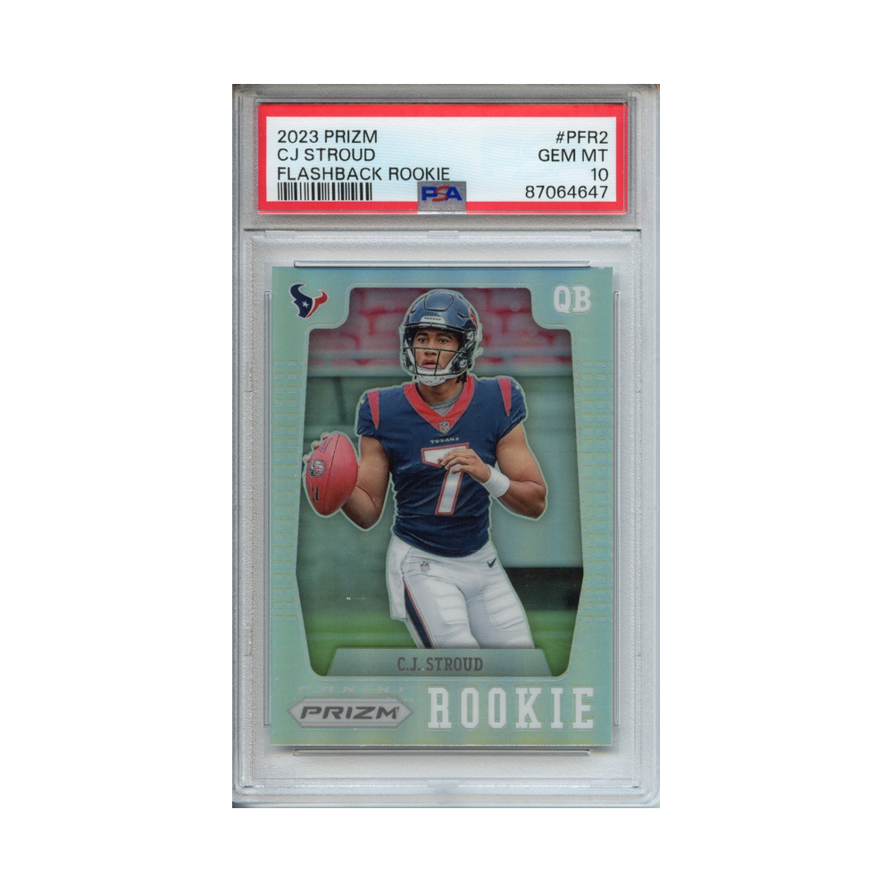CJ-Stroud-Flashback-Rookie-2023-Prizm-PSA-10-Vorderseite