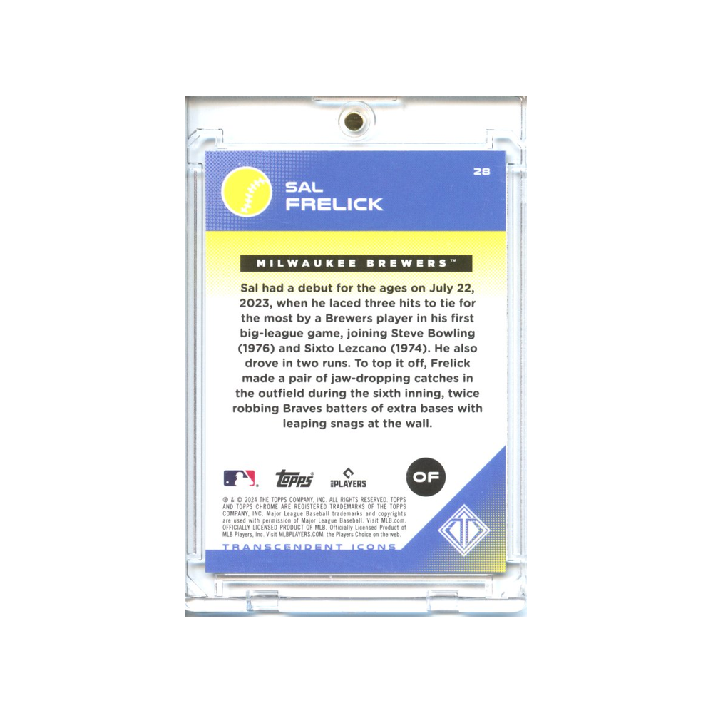 Sal-Frelick-/10-2024-Topps-Transdendent-Icons-Rückseite