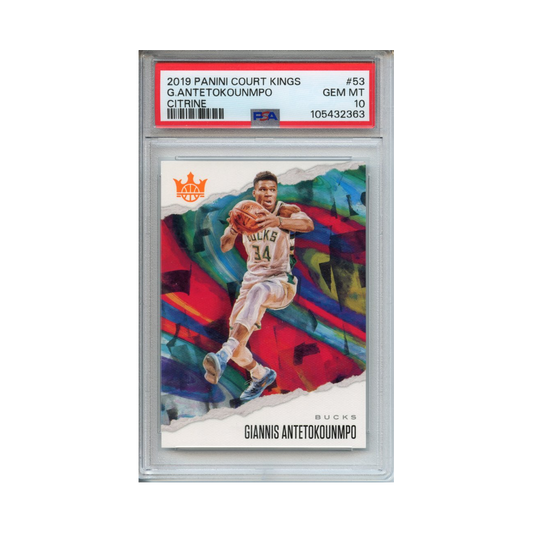 Giannis-Antetokounmpo-Citrine-2019-Panini-Court-Kings-PSA-10-Vorderseite