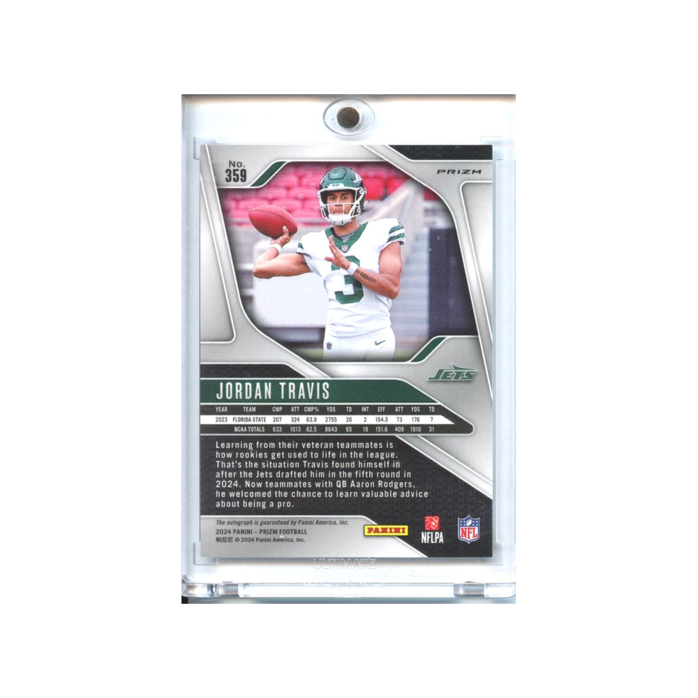 Jordan-Travis-Auto-Silver-No-Huddle-2024-Prizm-Rückseite