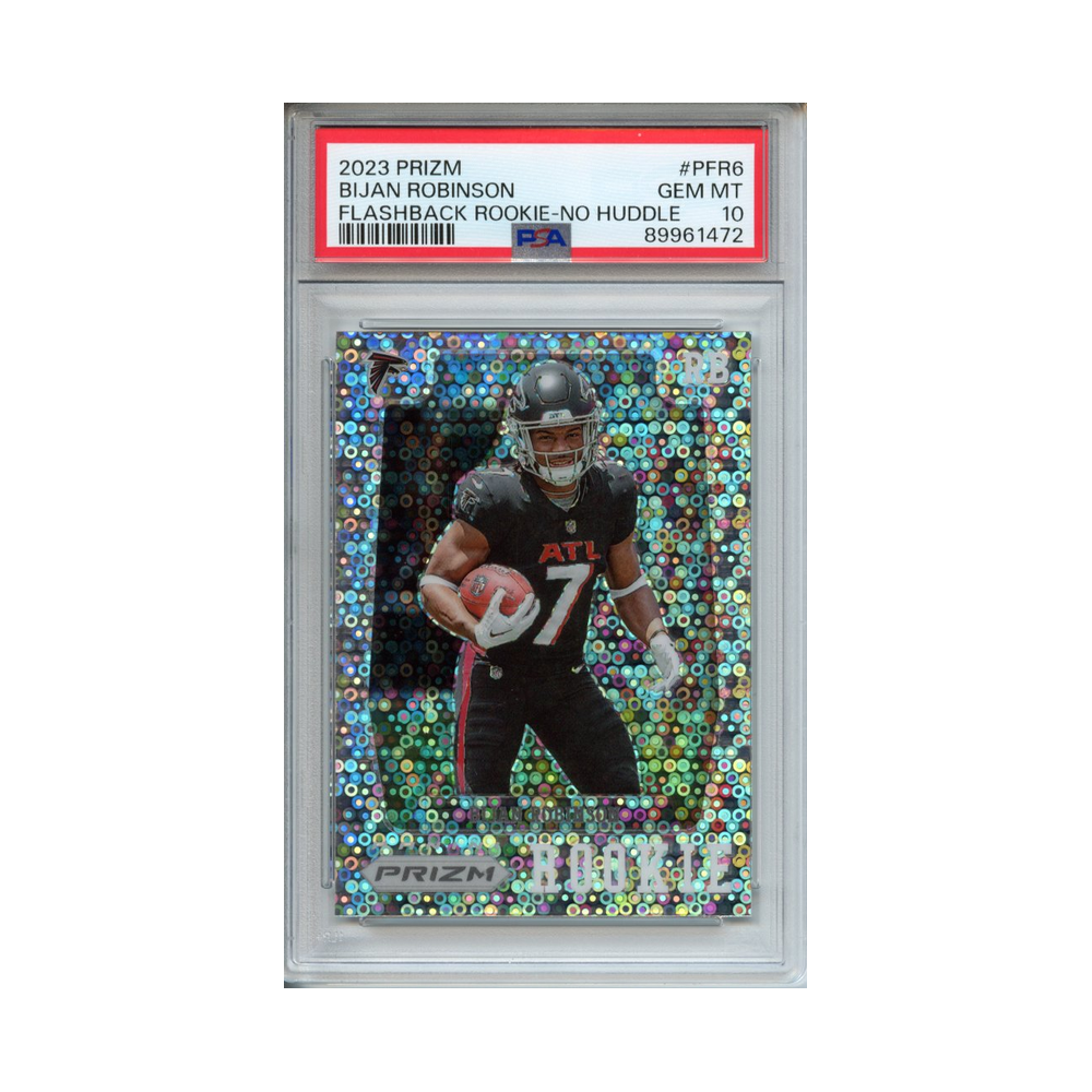 Bijan-Robinson-Flashback-Rookie-No-Huddle-2023-Prizm-PSA-10-Vorderseite