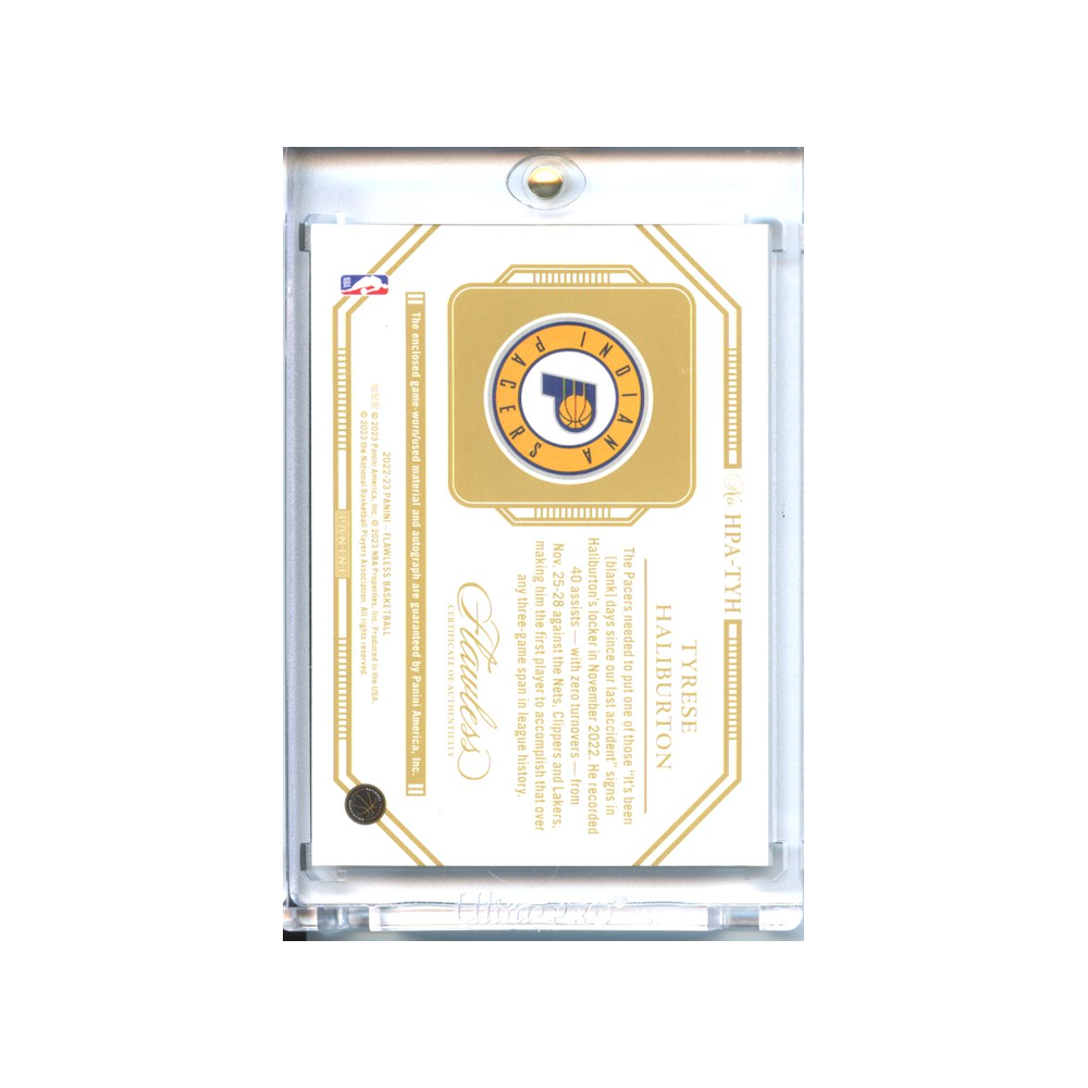Tyrese-Haliburton-Patch-Auto-/25-2022-Flawless-Rückseite