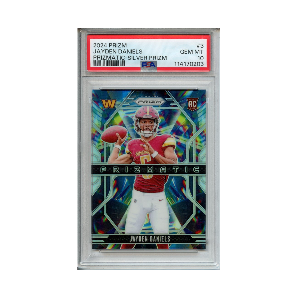 Jayden-Daniels-Prizmatic-Silver-Prizm-2024-Prizm-PSA-10-Vorderseite