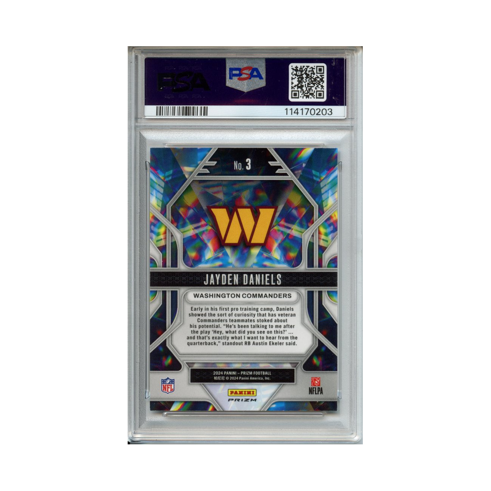 Jayden-Daniels-Prizmatic-Silver-Prizm-2024-Prizm-PSA-10-Rückseite