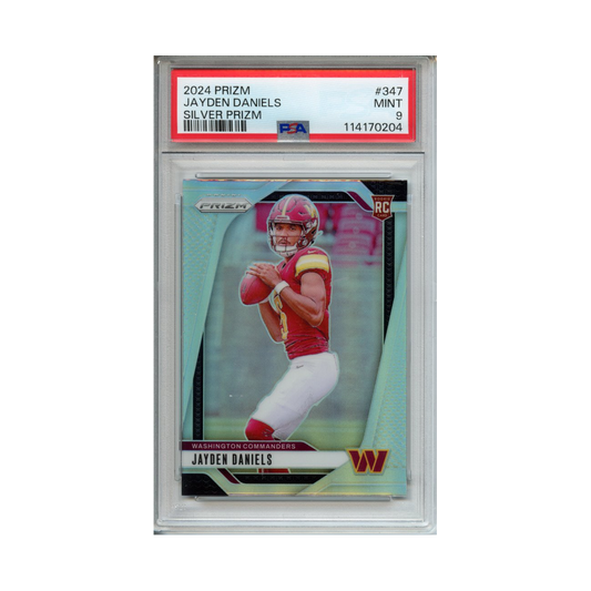 Jayden-Daniels-Silver-Prizm-2024-Prizm-PSA-9-Vorderseite