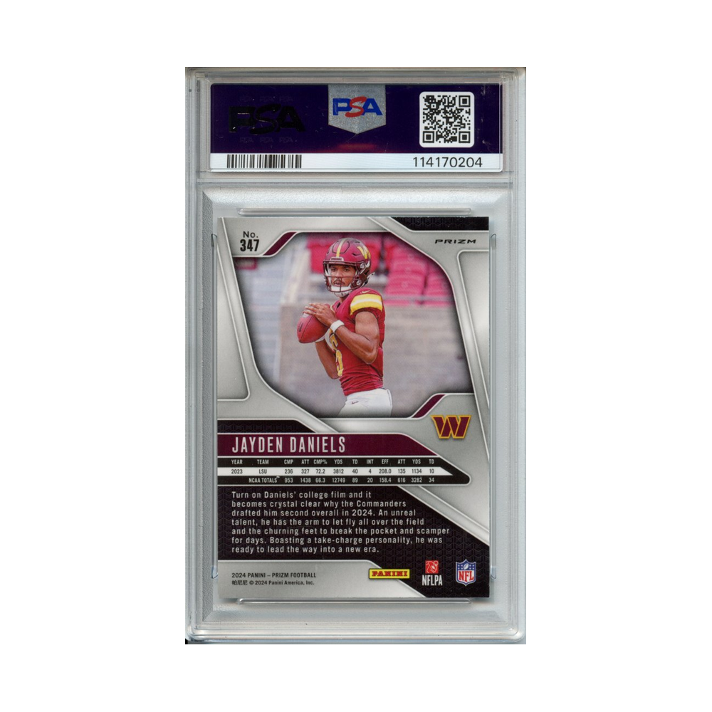 Jayden-Daniels-Silver-Prizm-2024-Prizm-PSA-9-Rückseite