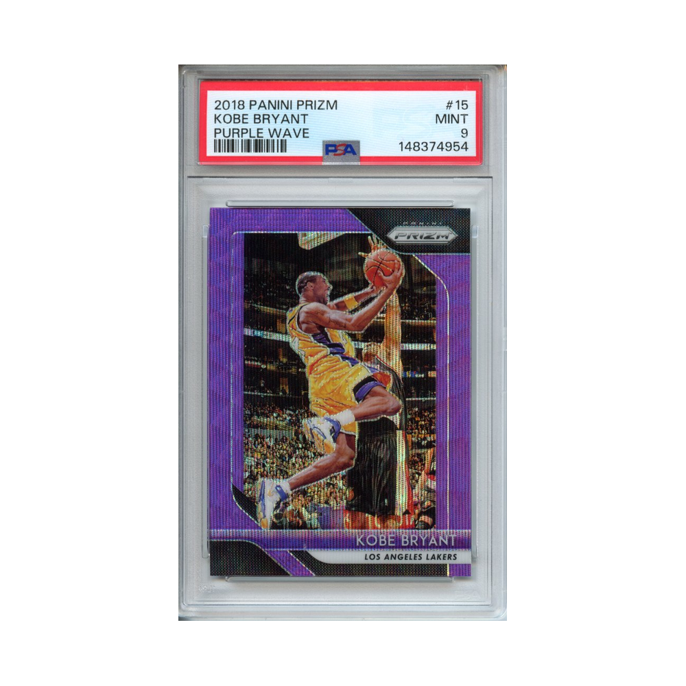 Kobe-Bryant-Purple-Wave-2018-Panini-Prizm-PSA-9-Vorderseite