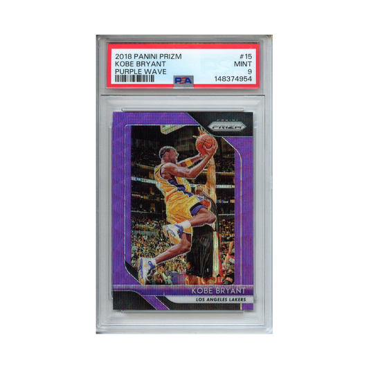 Kobe-Bryant-Purple-Wave-2018-Panini-Prizm-PSA-9-Vorderseite