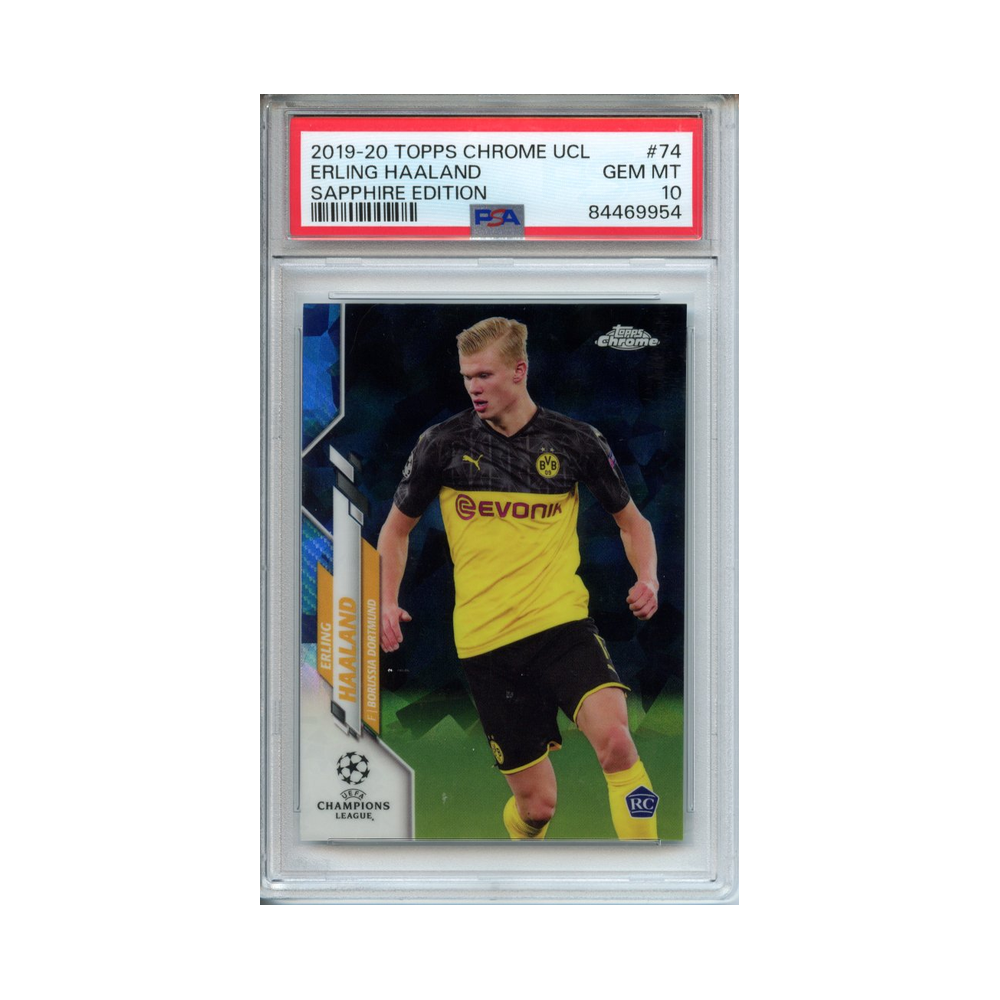 Erling-Haaland-Sapphire-Edition-2019-20-Topps-Chrome-UCL-PSA-10-Vorderseite