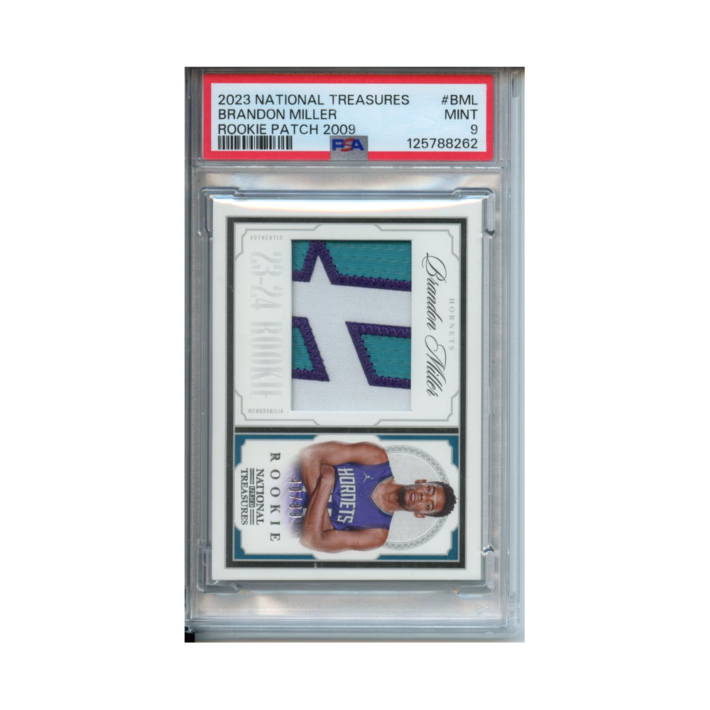 Brandon-Miller-Rookie-Patch-2009-2023-National-Treasures-PSA-9-Vorderseite